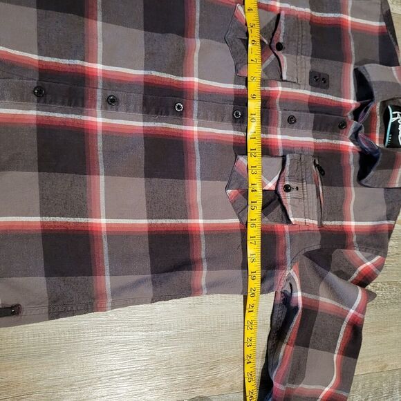 Howe Long Sleeved Tatical Plaid Flannel Button Up Shirt Men's Size Small - Picture 6 of 7